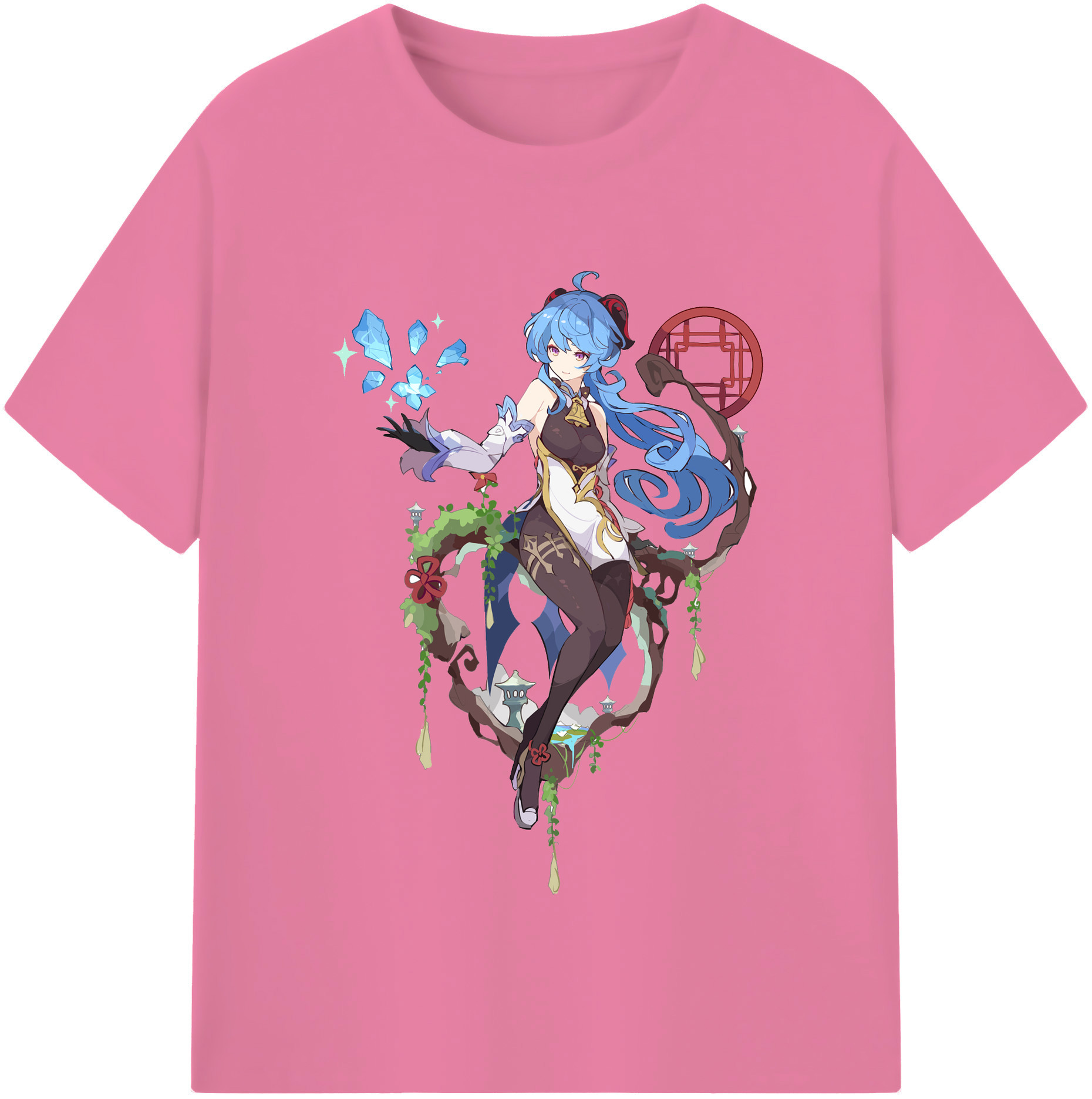げんし神 甘雨 かんう genshin Ganyu 綿100％半袖Tシャツ（フロントプリント）